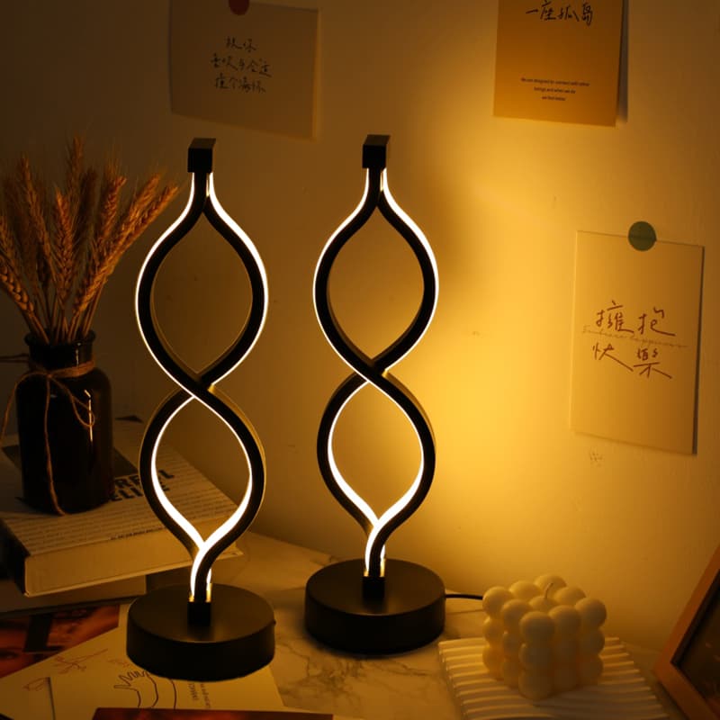 Wave-shaped Usb Desk Lamp With 3-color